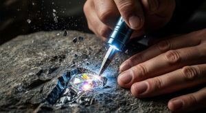 原石を磨いてダイヤモンドにする彫刻家