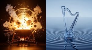 太陽のような派手な音と月のような静かな音の対比