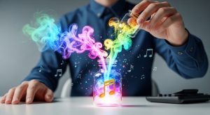 色鮮やかな音の煙を瓶に詰める