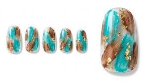 32-12_ターコイズの塗りかけニュアンス (Turquoise Paint Stroke)