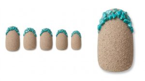 32-16_サンドベージュと天然石フレンチ (Sand Beige & Stone French)