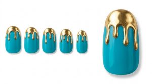 32-22_ターコイズとゴールドのドリップ (Turquoise & Gold Drip)