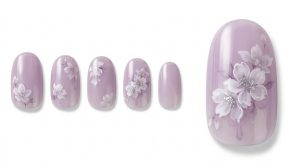 33-04_袴パープルの水彩フラワー (Hakama Purple Watercolor Flower)