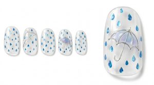 35-06_ 雨傘のワイヤーアート (Wire Umbrella & Rain)