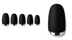 36-01_マットブラックの直線フレンチ (Matte Black Straight French)