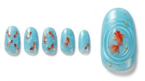 37-01_涼やか金魚と水面の波紋 (Cool Goldfish & Water Ripples)