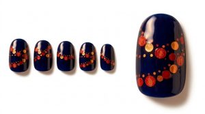 37-30_盆踊りの提灯と夜空 (Bon Dance Lanterns in Night Sky)