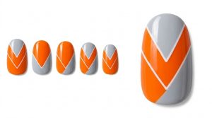 38-02_オレンジとグレーのV字シェブロン (Orange & Grey Chevron)