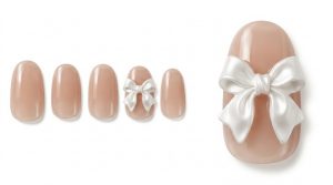 39-01_白湯ベージュの特大リボン (Hot Water Beige & Giant Ribbon)