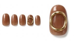 39-09_シアーブラウンとリングアート (Sheer Brown & Gold Ring)