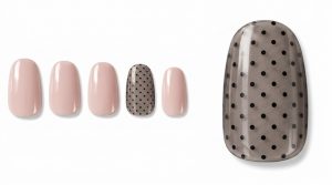 39-22_黒ドットシースルーとピンクベージュ (Black Dot See-Through & Pink Beige)