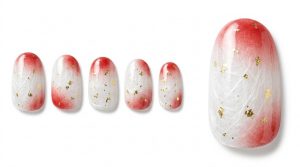 40-03_和紙の繊維と紅白グラデ (Washi Paper & Red-White Gradient)