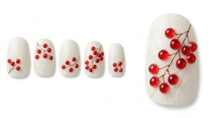 40-10_南天の実と和紙マット (Nanten Berries on Washi Matte)