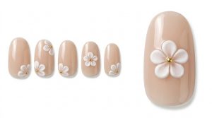 40-21_ぷっくり白梅の3Dアート (3D White Plum Blossom)