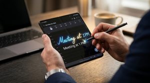 Sペンでカレンダーに書き込み、AIがそれを認識する
