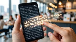 外国語のメニューやWebサイトを瞬時に日本語に変換する様子