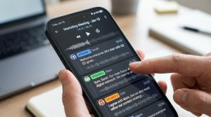 複数の話者をアイコンで識別するアプリ画面