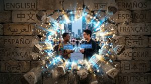 言葉の壁が崩れ、異なる言語で会話を楽しむ