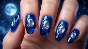 潤いの極み。シロップ&ジェリーネイルチップ30選|ちゅるんとした透け感で指先に魔法を 4 46-24_真夜中のブルームーン (Midnight Blue Moon)