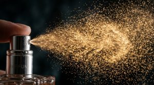 光り輝く微細なミストの拡散