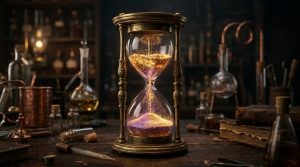 香りの時間軸制御:ピラミッド再構築理論 3 砂時計を流れる香料の粒子