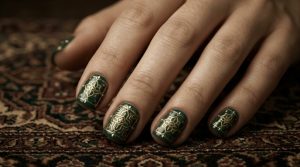 時を刻む美。ヴィンテージ・アンティークネイルチップ30選|重厚なカメオと額縁アートの誘惑 6 48-06_碧玉のエキゾチック・タイル (Jasper Exotic Tile)